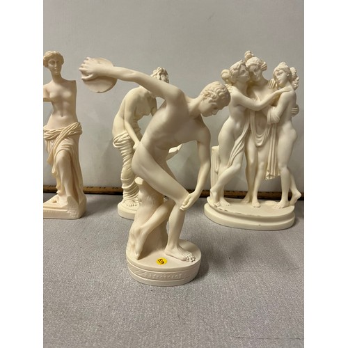 524 - 6 Greek sculptures to include The Three graces & Venus de Milo etc.