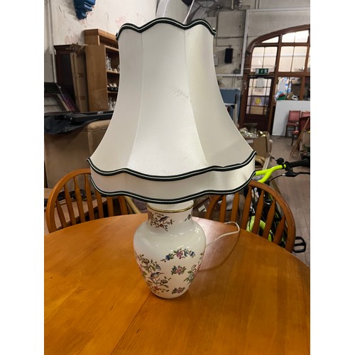 544 - Aynsley floral table lamp & shade