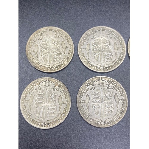37 - 8 x 1920's silver half crowns.