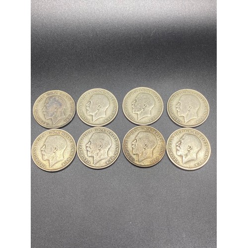 37 - 8 x 1920's silver half crowns.