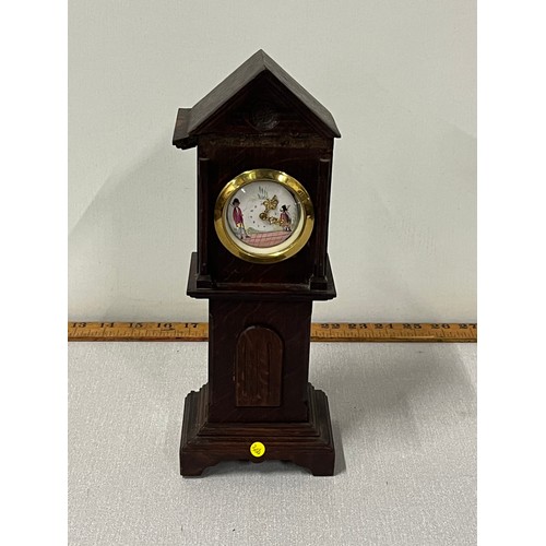 4 - Vintage miniature longcase clock working