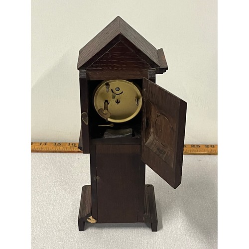 4 - Vintage miniature longcase clock working