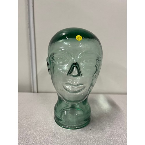 17 - Vintage glass head display sculpture.