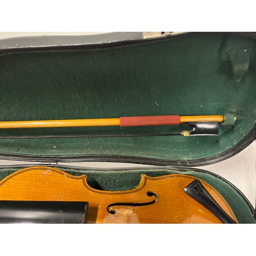 33 - antique sweet tone fiddle/voilin in hard case 
see pics for condition