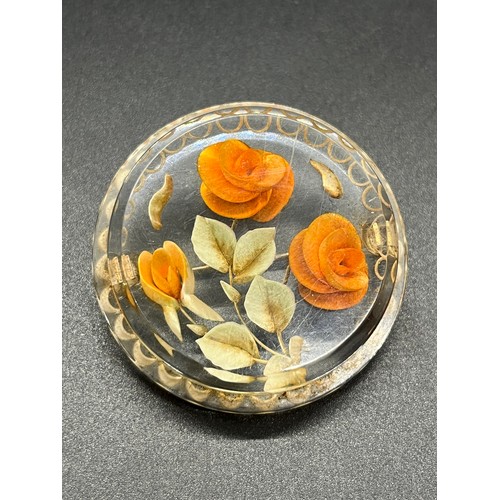 40 - Large scottish silver plated brooch with citrine along with one other brooch 2.3 inches