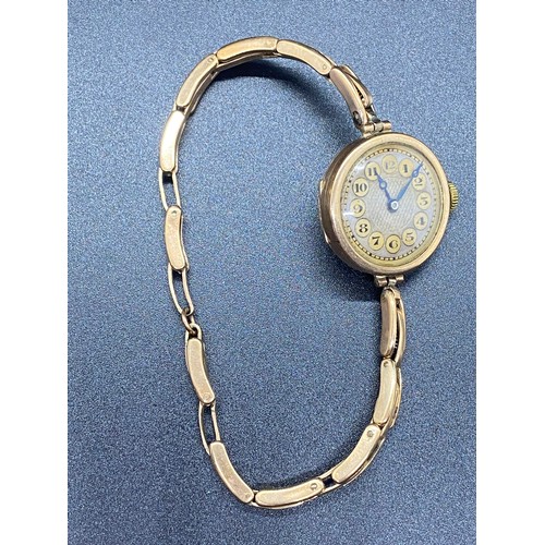 85 - Antique 9ct gold watch dated 1925 15.17grams
strap also gold