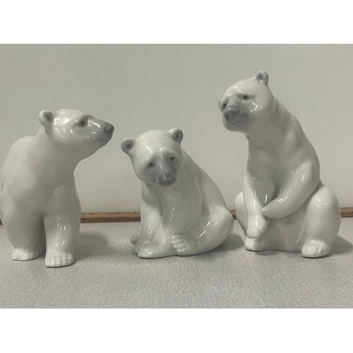 109 - A trio of lladro polar bears