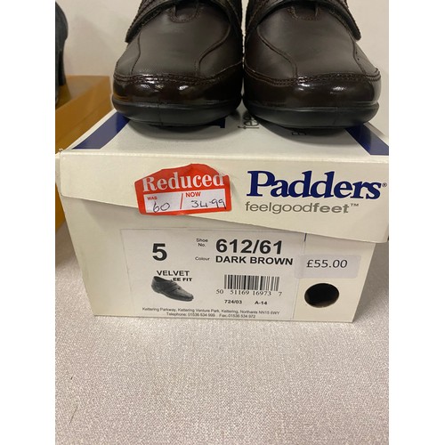 80 - 3 new & boxed pairs of women's shoes to include Padders 5, Rieker 5 & Brooke 4 1/2