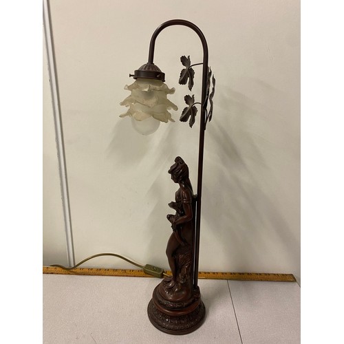 15 - Large figurine table lamp with ivy design & original shade.
25.5