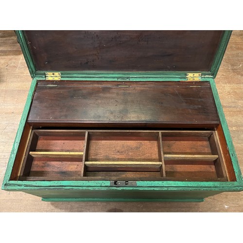 59 - Antique solid wood joiners toolbox with various compartments 22