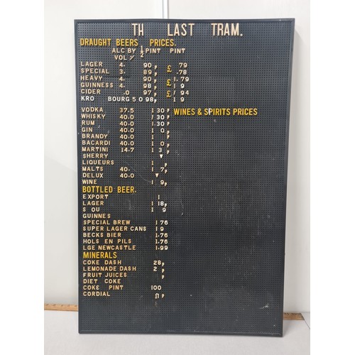 66 - large vintage pub pricing board 36