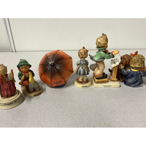 38 - 6 x Hummel figures to include Happy Birthday, Band Leader and Evening prayer etc.