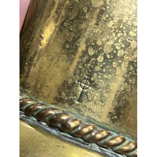 113 - Pair heavy large bronze/brass alter diadem vases 3.2kg each, 10.5