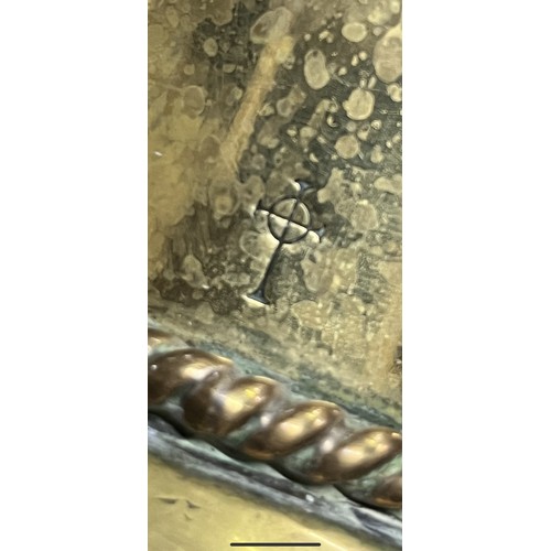 113 - Pair heavy large bronze/brass alter diadem vases 3.2kg each, 10.5