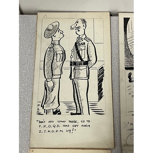 55 - Bill Tait
WWII Era Cartoonist for the newspapers; 15 Original pen artworks showing various military ... 