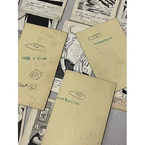 55 - Bill Tait
WWII Era Cartoonist for the newspapers; 15 Original pen artworks showing various military ... 