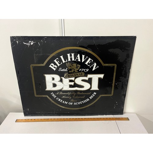 81 - Large Belhaven Best pub metal advertising sign. 33