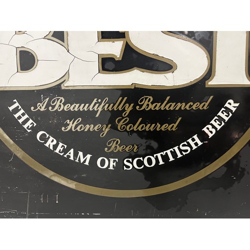 81 - Large Belhaven Best pub metal advertising sign. 33