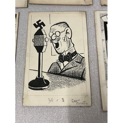 104 - Bill Tait
WWII Era Cartoonist for the newspapers; 15 Original pen artworks showing various military ... 