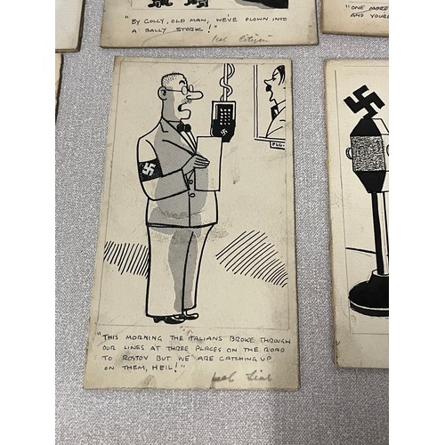 104 - Bill Tait
WWII Era Cartoonist for the newspapers; 15 Original pen artworks showing various military ... 
