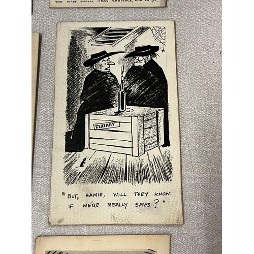 104 - Bill Tait
WWII Era Cartoonist for the newspapers; 15 Original pen artworks showing various military ... 