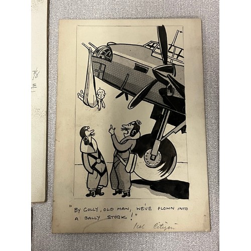 104 - Bill Tait
WWII Era Cartoonist for the newspapers; 15 Original pen artworks showing various military ... 
