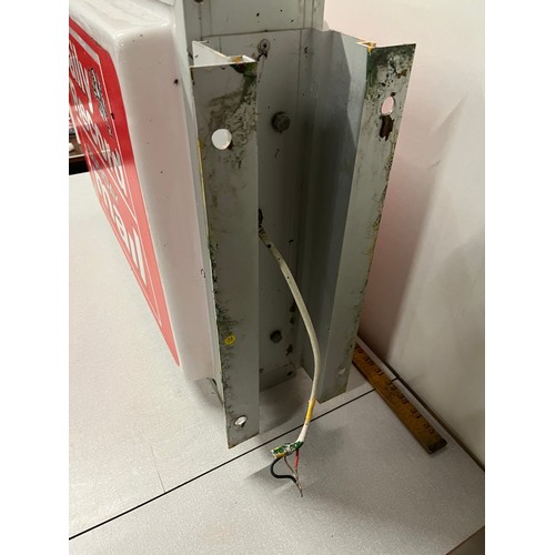 123 - Large metal & plastic light up double sided Daily Record advertising sign 28