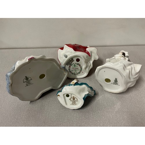 131 - 4 royal doulton figurines to include fragrance, wistful, magaret & elaine