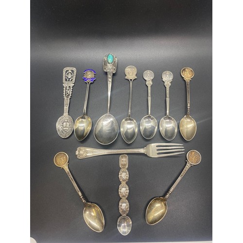 76 - Collection of 11 silver spoons. 198g