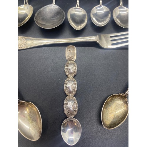 76 - Collection of 11 silver spoons. 198g