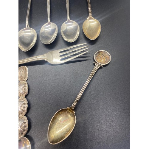 76 - Collection of 11 silver spoons. 198g