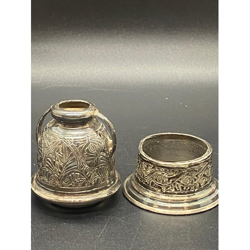 78 - Collection of antique silver items to include 3 legged milk jug and napkin rings etc. 209g