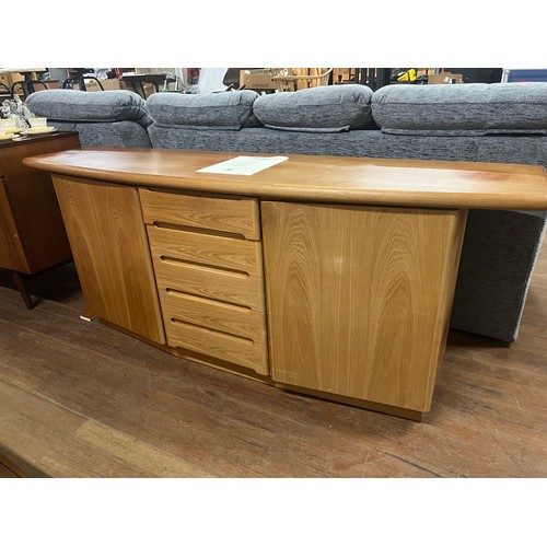 127 - Mid century 5 drawer 2 door teak sideboard by Skovby. 79 x 32 x 19 inches