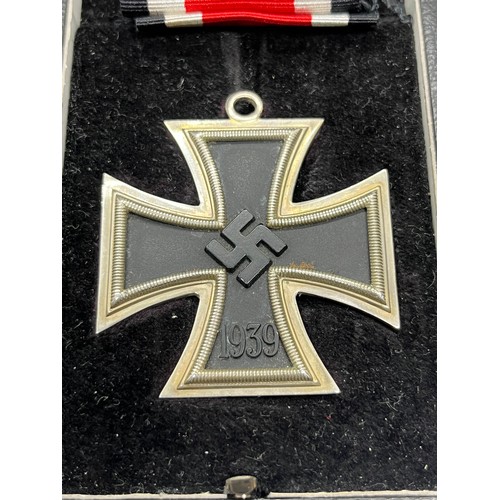 39 - The knights cross ww2 third reich eisernes kreuz 2 klasseiron cross 1939 stamped 800 with ribbon & o... 