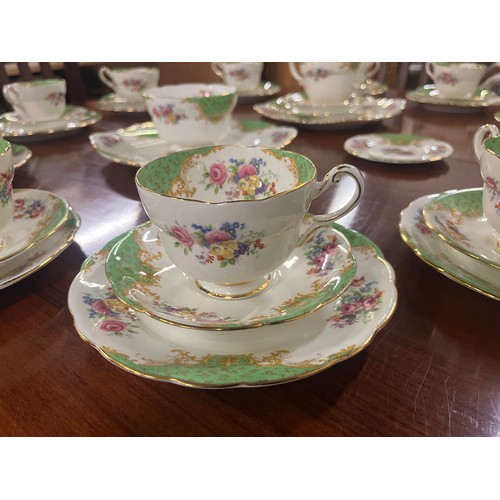 83 - Antique 41 piece Paragon 'Rockingham' tea set.