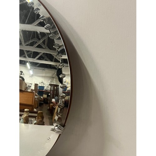 94 - Vintage convex bevel edge mirror 15.5