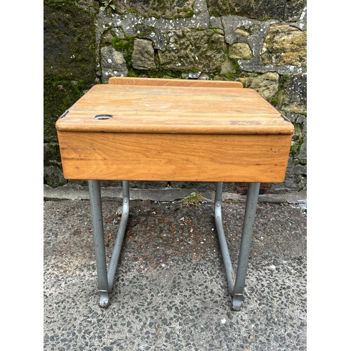 120 - Vintage child's school desk with storage.