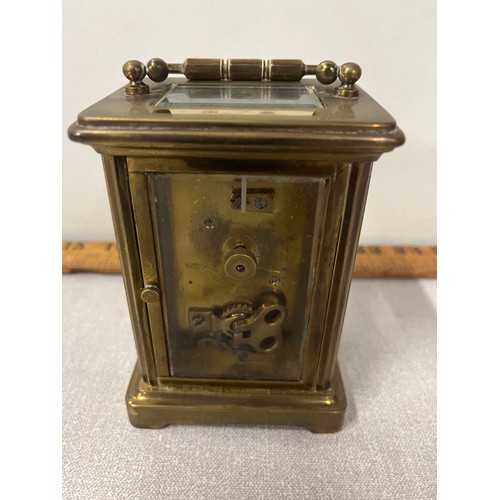 138 - Antique french brass carriage clock (working )