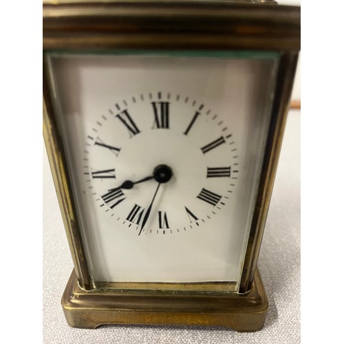 138 - Antique french brass carriage clock (working )