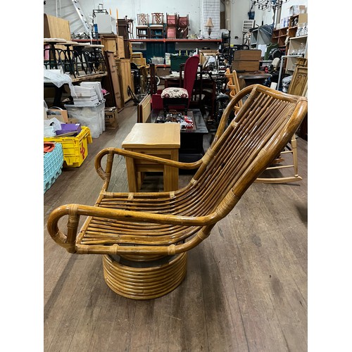 188 - Mid century swivel bamboo chair