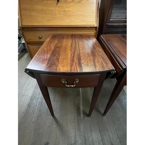 191 - A pair of heirloom solid mahogany side tables on metal feet by link taylor