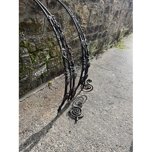 246 - Pair of very large & heavy wrought iron salvage pieces (put together forms an arch) 66