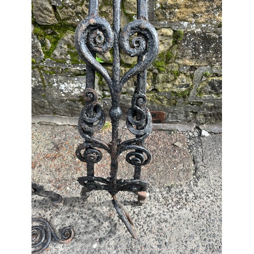 246 - Pair of very large & heavy wrought iron salvage pieces (put together forms an arch) 66