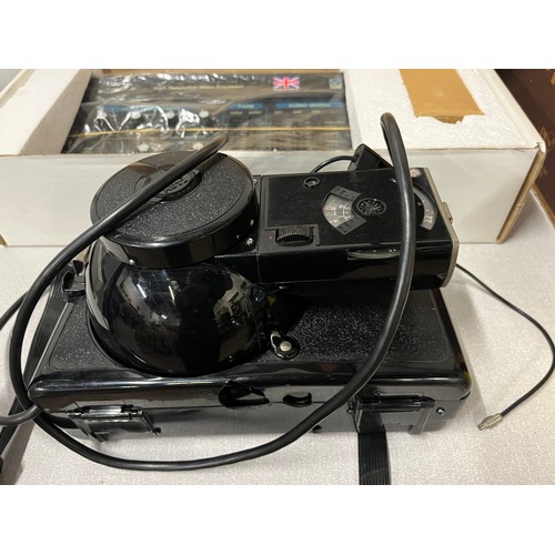 301 - Vintage Rank aldis slide projector along with  boxed video processor, Halina viewer & antique mecabl... 