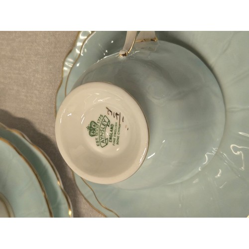 81 - 21 Piece Aynsley 'Blue Crocus' tea set.