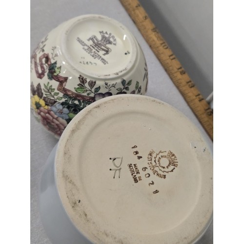 234 - Buchan thistle pottery jug along with Mason's ironstone lidded ginger jar & Mason cash mixing bowl.