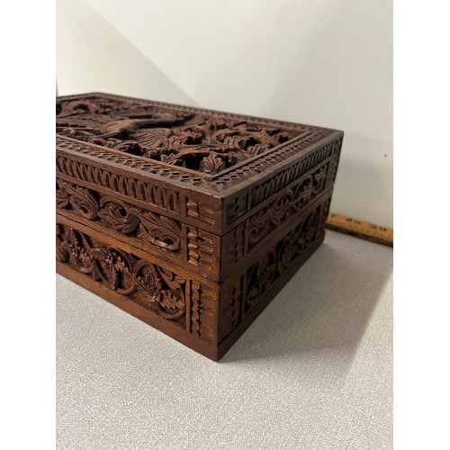 11 - Large ornate highly carved Burmese style box. 12