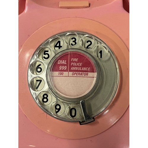 202 - Vintage pink rotary telephone