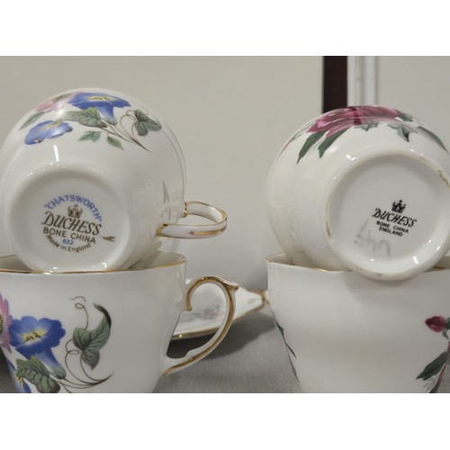 402 - 2 Duchess bone China tea sets to include 'Chatsworth' both sets 21 pieces. both with sugar & creamer... 