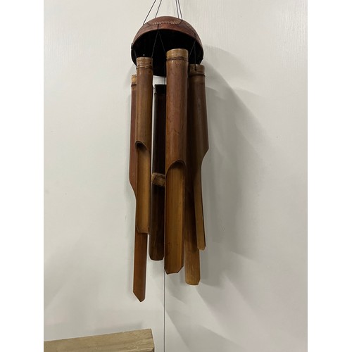 203 - Set of wooden wind chimes along with key holder etc.